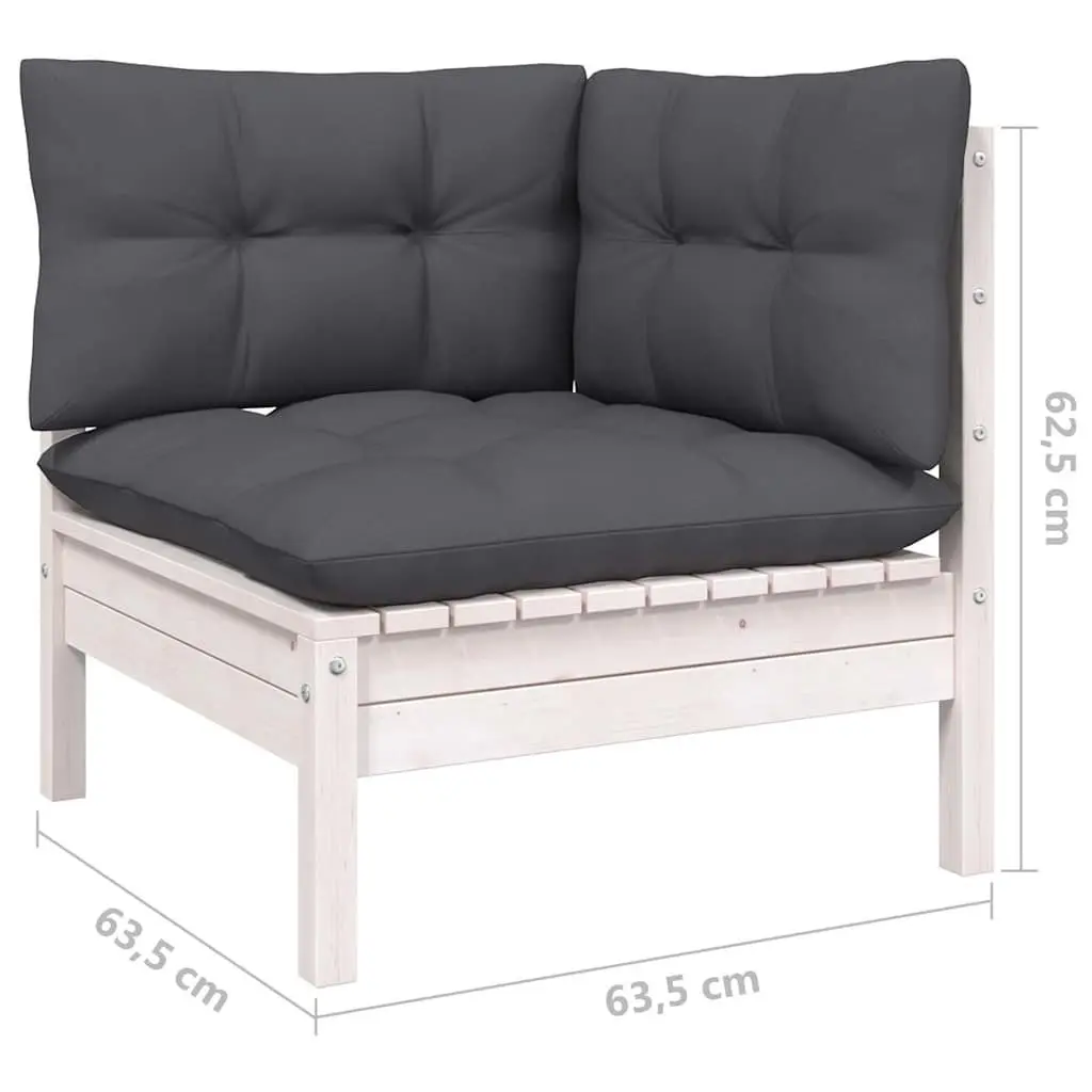Garden Lounge Set 14 Piece Outdoor Patio Furniture with Cushions White