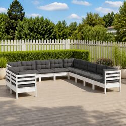 Your Perfect Outdoor Lounge Set - 11 Piece White Pinewood