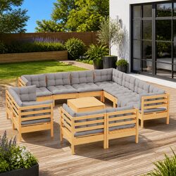 Your 12 Piece Outdoor Lounge Set with Grey Cushions