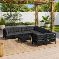 Friendly 9 Piece Garden Lounge Set with Modular Design