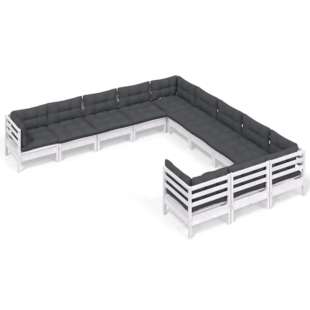11 Piece Outdoor Lounge Set in White