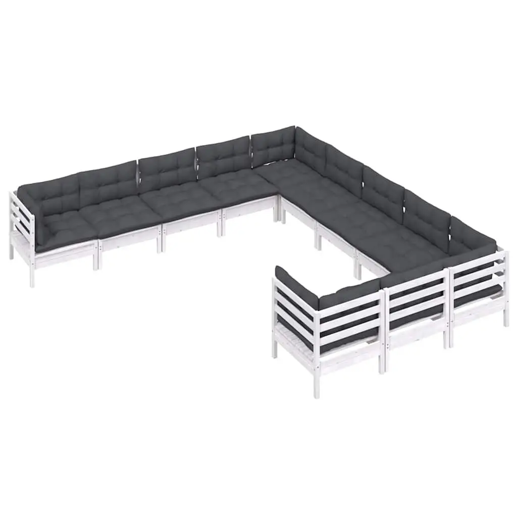 11 Piece Outdoor Lounge Set in White