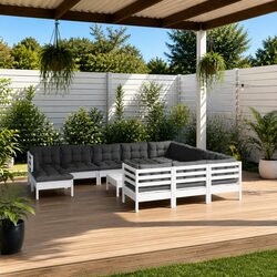 Your Perfect Outdoor Lounge Set: 12 Pieces in White