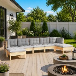 Your 7-Piece Garden Lounge Set with Comforting Grey Cushions