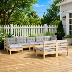 Your Perfect 10-Piece Garden Lounge Set with Grey Cushions