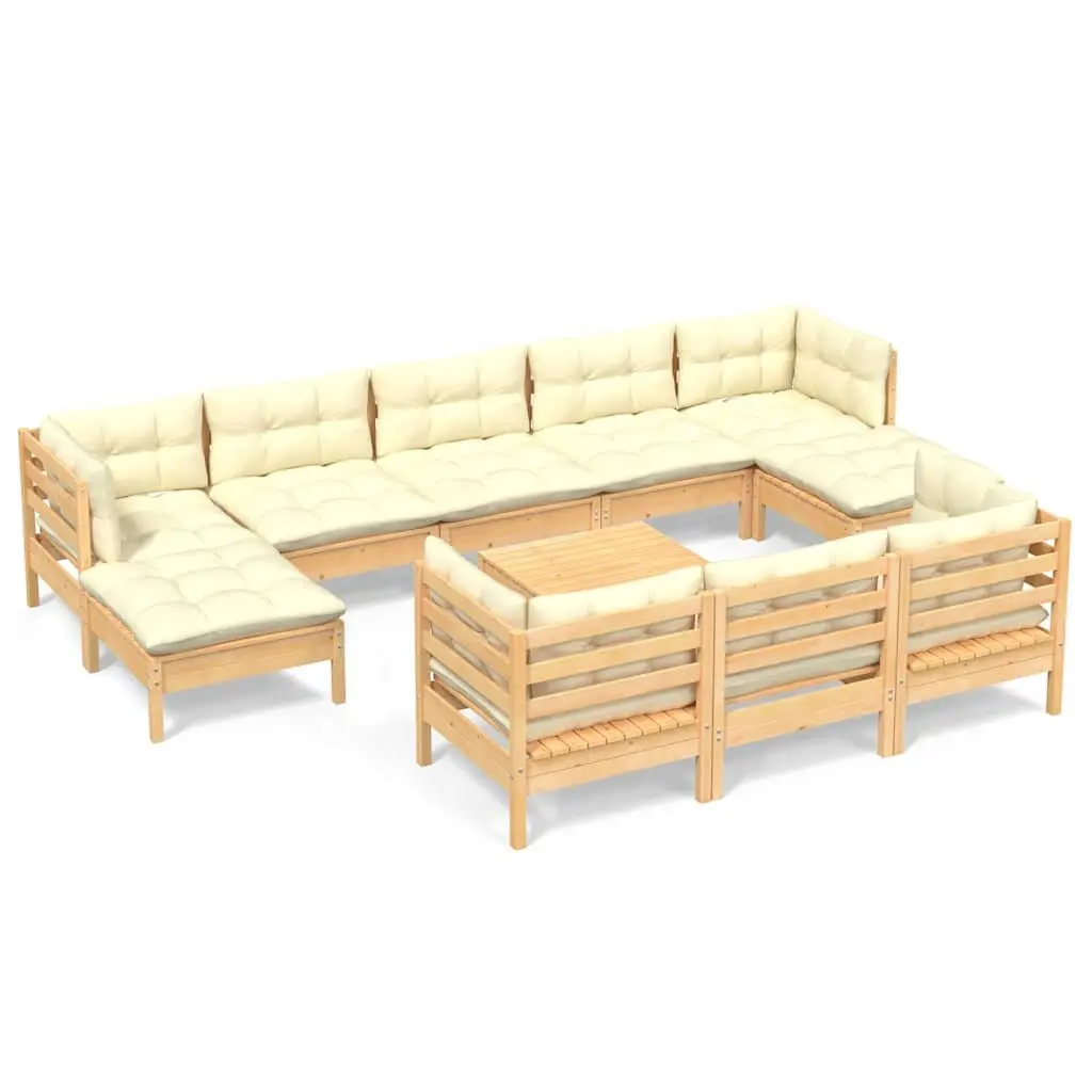 Garden Lounge Set 11 Piece Outdoor Furniture Modular Patio with Cushions