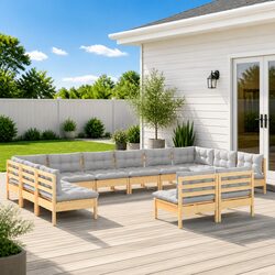 Create Your Oasis with 12 Piece Garden Lounge Set