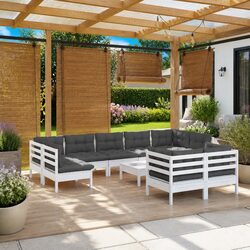 Friendly 10-Piece Modular Garden Lounge Set in White