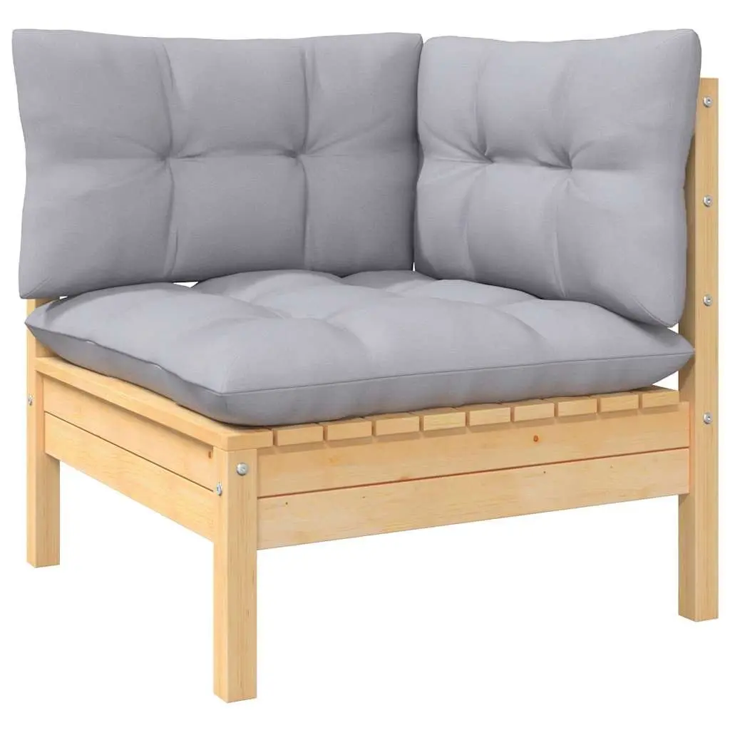 Garden Lounge Set 11 Piece Outdoor Patio Furniture Grey Cushions Modular