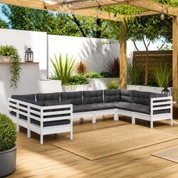 Your 9-Piece Outdoor Lounge Set with Cushions in Pinewood