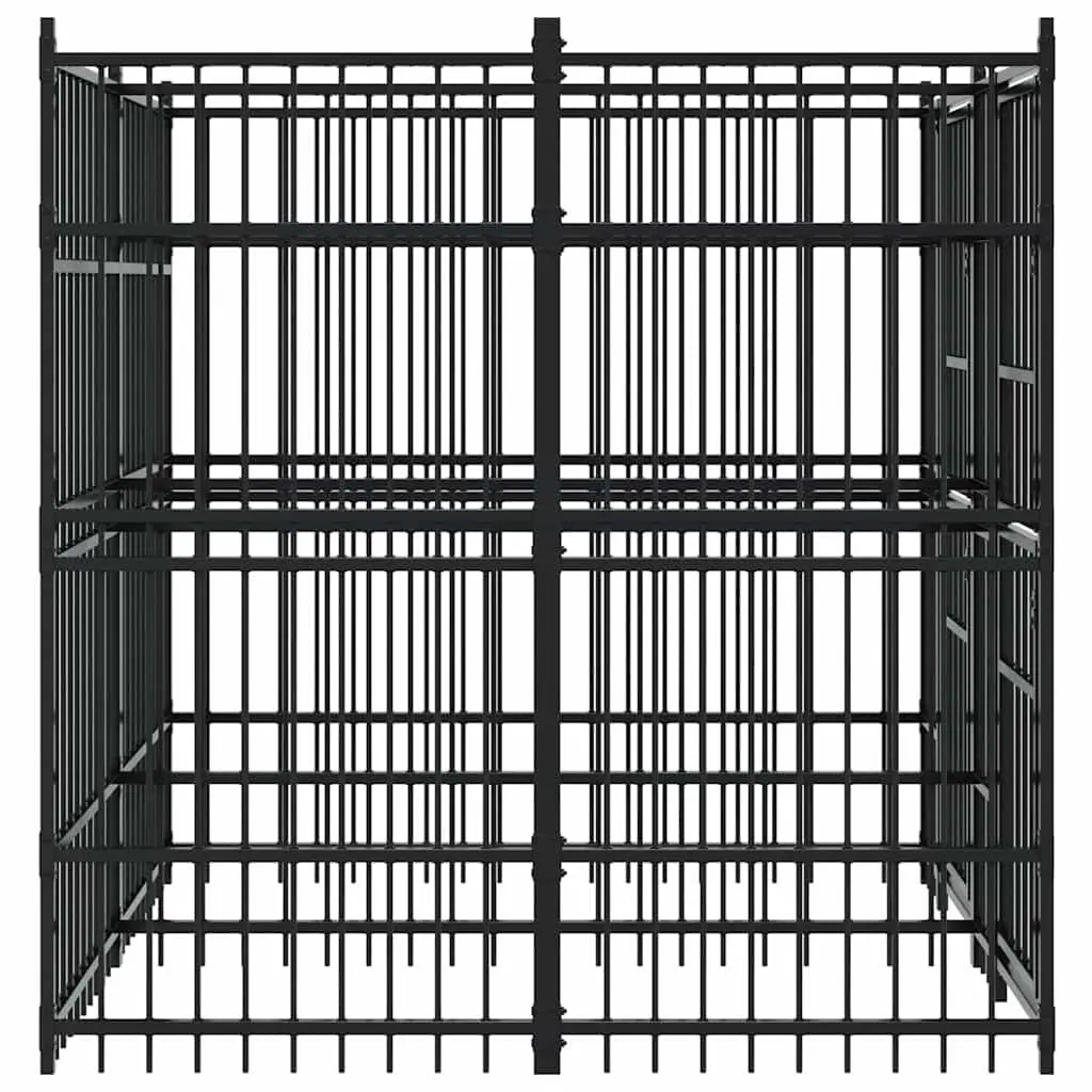Dog Kennel Outdoor Steel Exercise Pen Enclosure Run Play Area Black