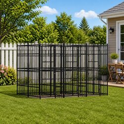 Dog Kennel Outdoor Run Exercise Pen Steel Frame Large Garden Play Enclosure