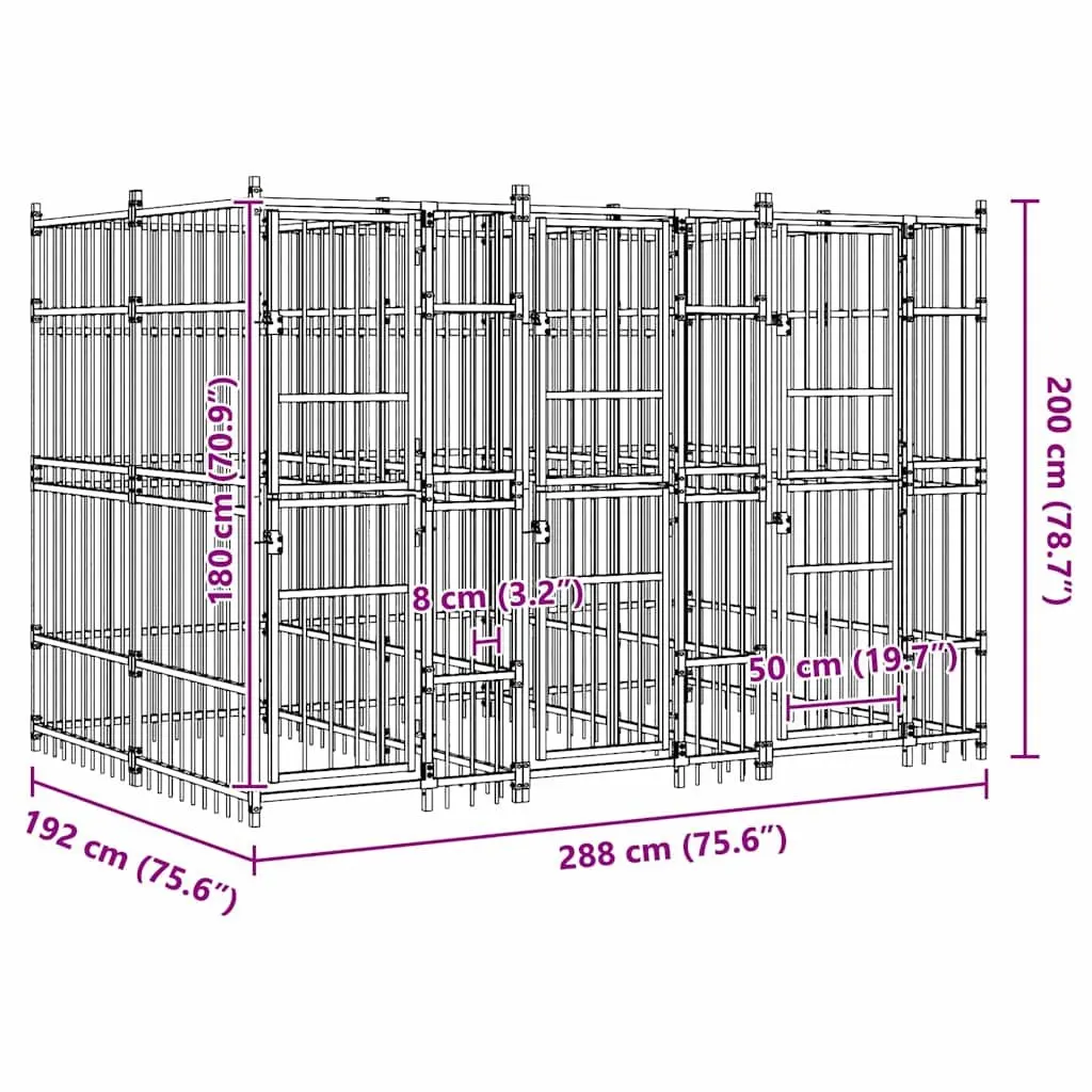 Dog Kennel Steel Frame Large Outdoor Run Exercise Pen