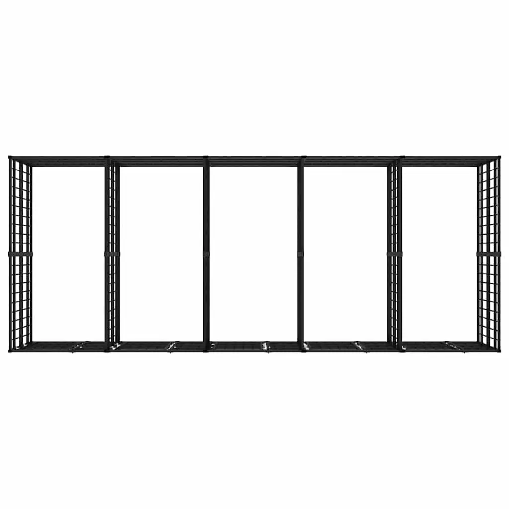 Dog Kennel Outdoor Run Exercise Pen Enclosure Steel Large 9.22 m² Black