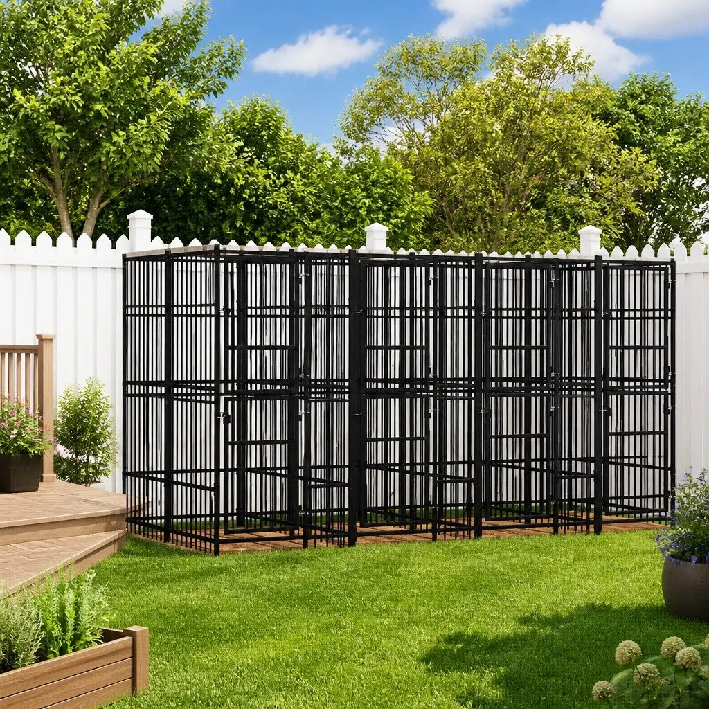 Dog Kennel Steel Outdoor Run Large Pet Play Area