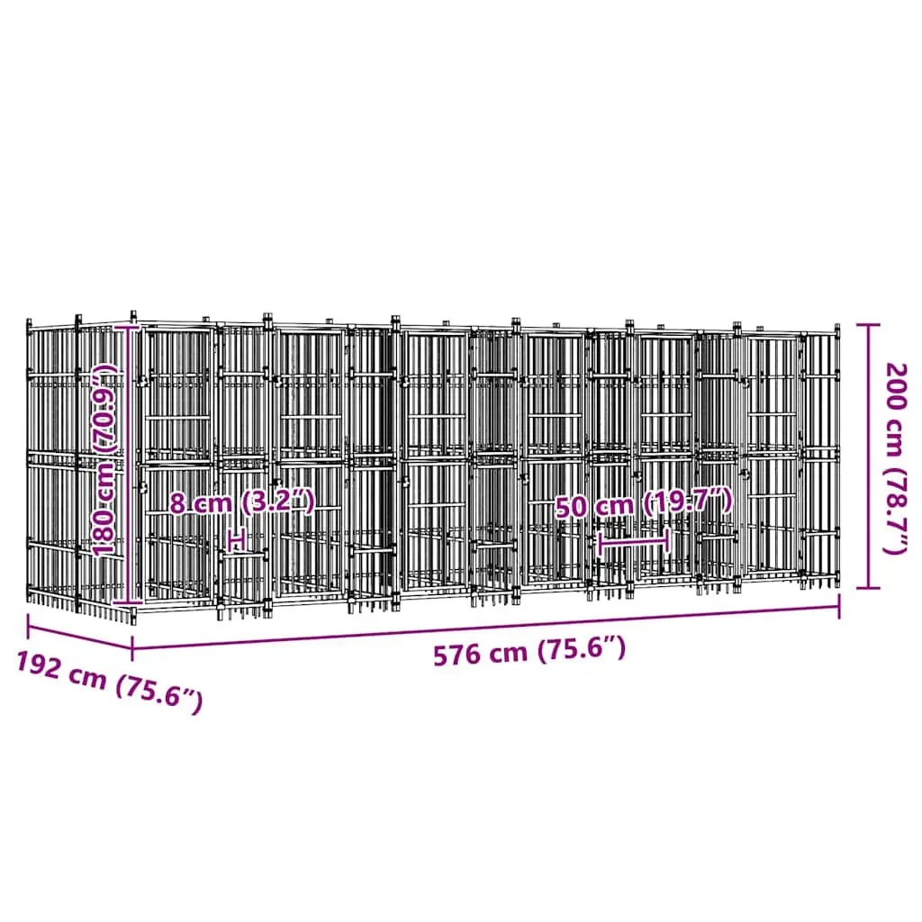 Dog Kennel Steel Outdoor Run Large Pet Play Area