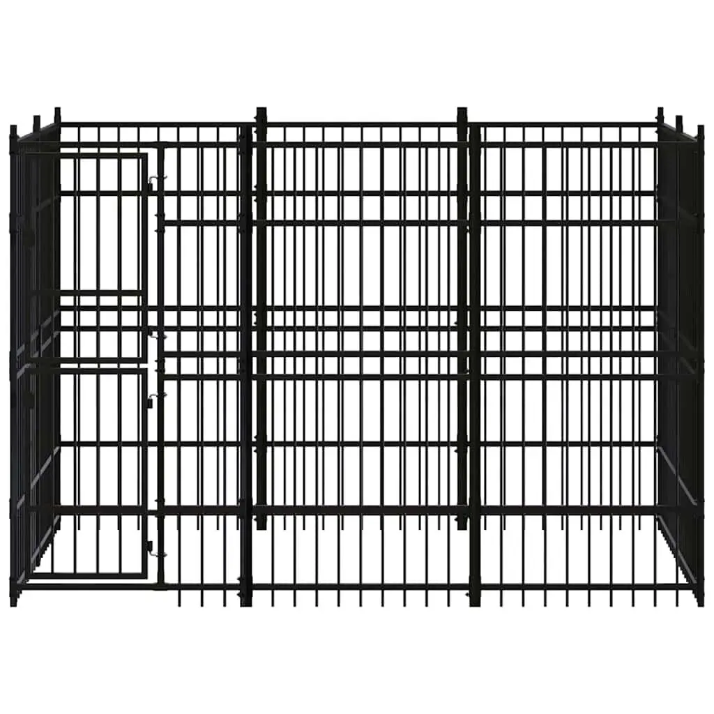 Dog Kennel Steel Outdoor Exercise Enclosure 5.53 m² Hinged Door Lockable Latch