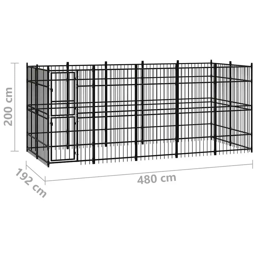 Dog Kennel Outdoor Steel Run Enclosure Large Play Area