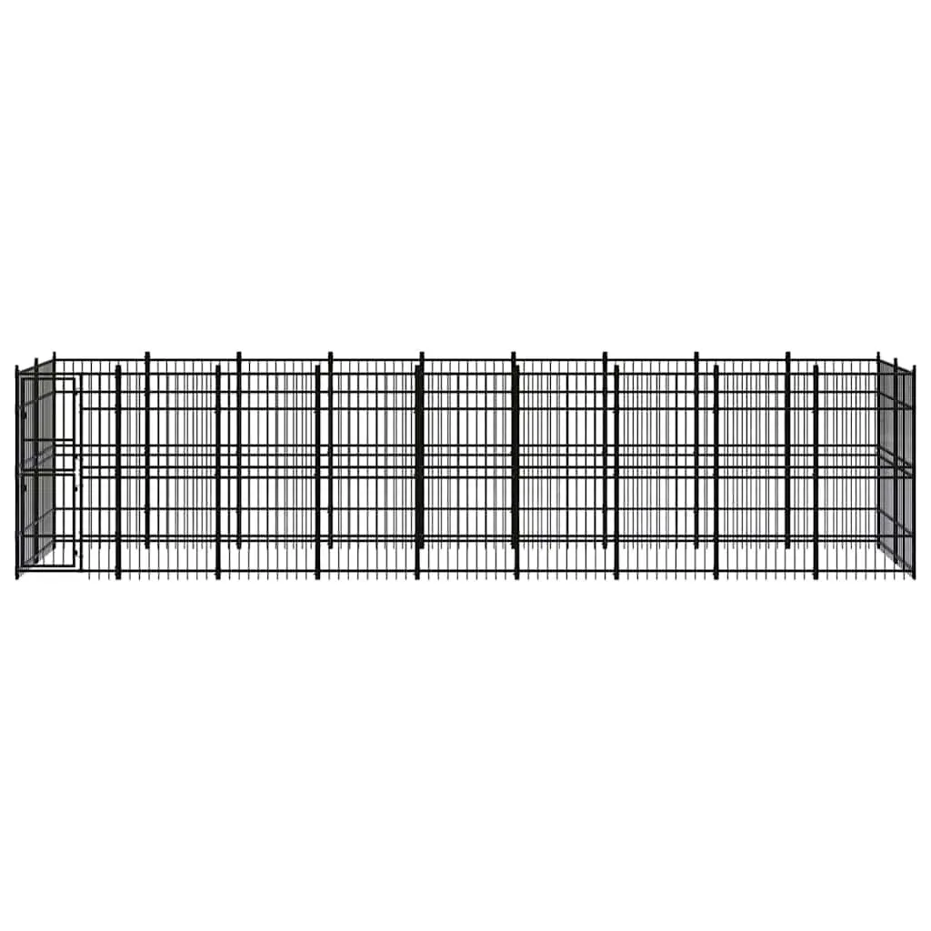 Outdoor Dog Kennel Steel Enclosure Large Exercise Run Pen Ventilated 16.59 m²