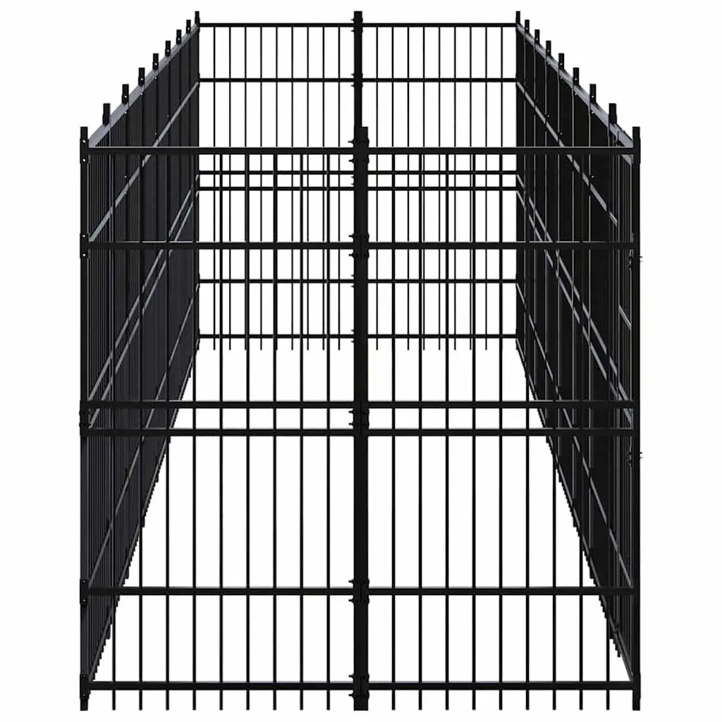 Outdoor Dog Kennel Steel Enclosure Large Exercise Run Pen Ventilated 16.59 m²