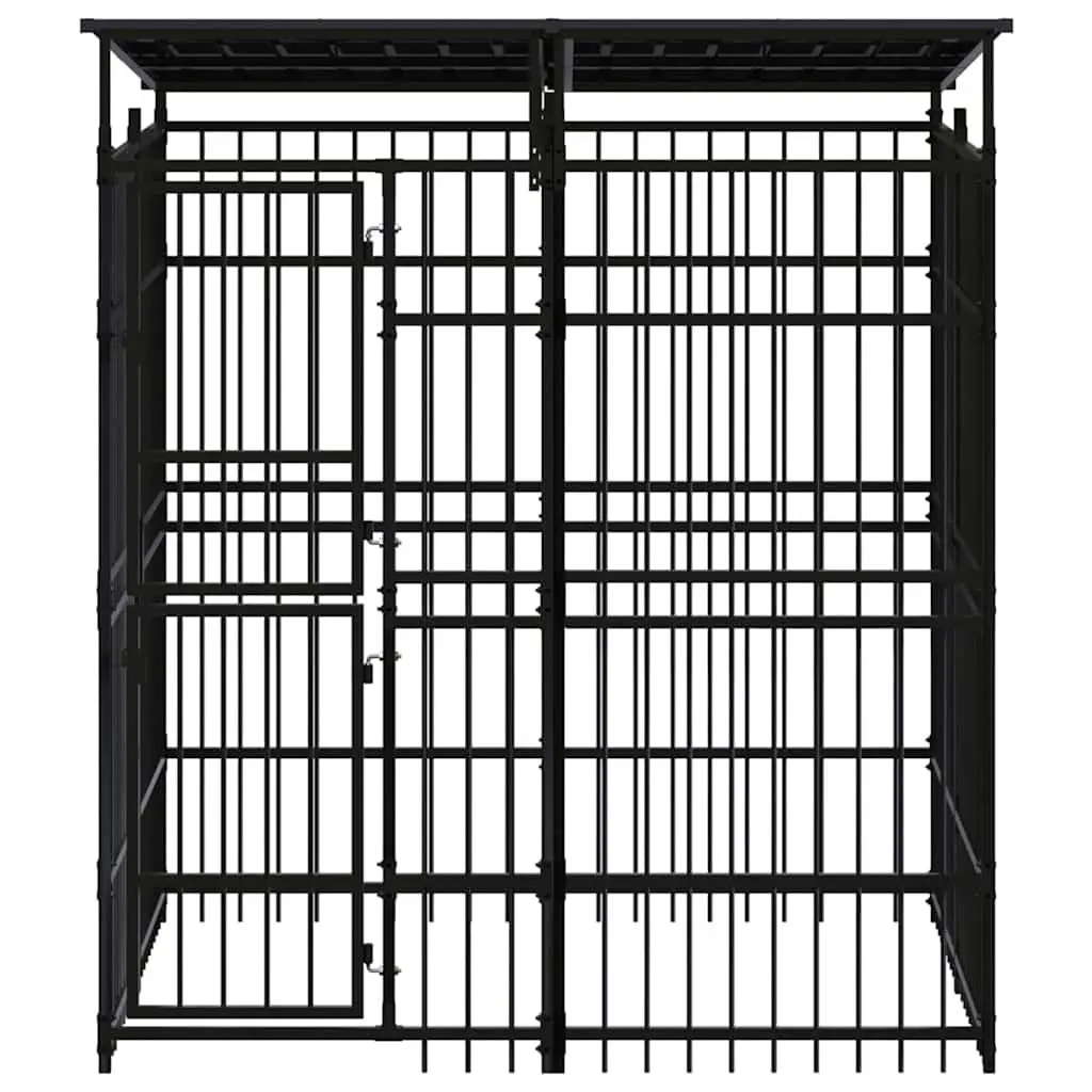 Dog Kennel Outdoor Run Enclosure Steel Roof 3.69 m²