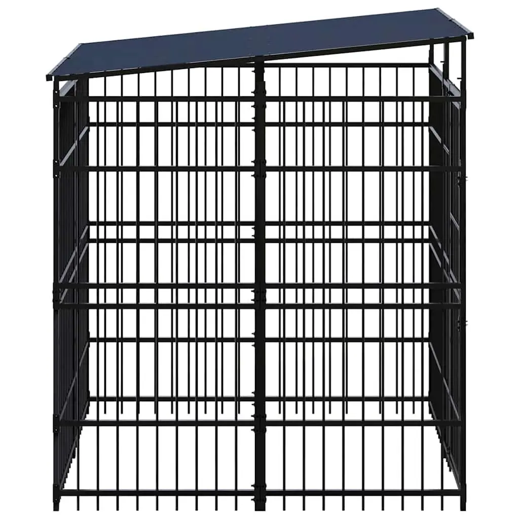 Dog Kennel Outdoor Run Enclosure Steel Roof 3.69 m²