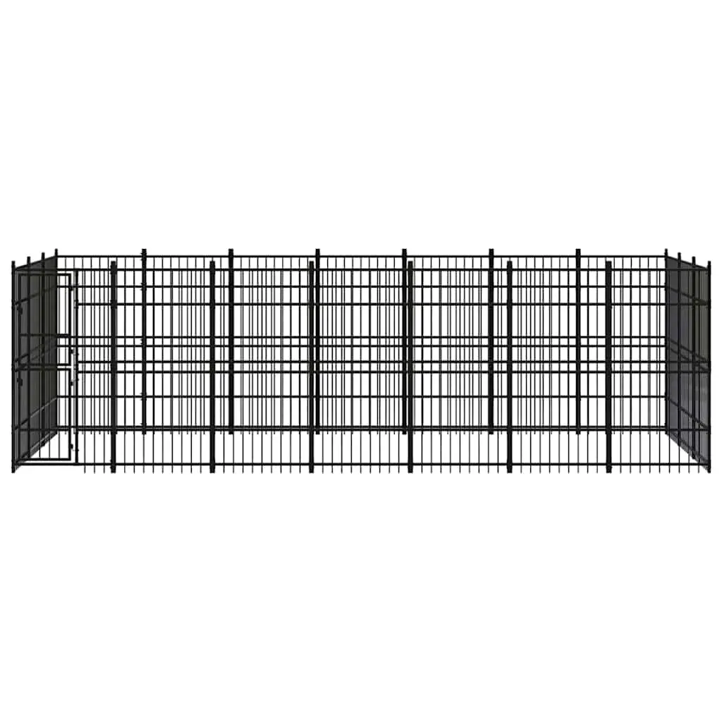 Dog Kennel Steel Outdoor Run Enclosure Exercise Pen Lockable Door Hinged Latch
