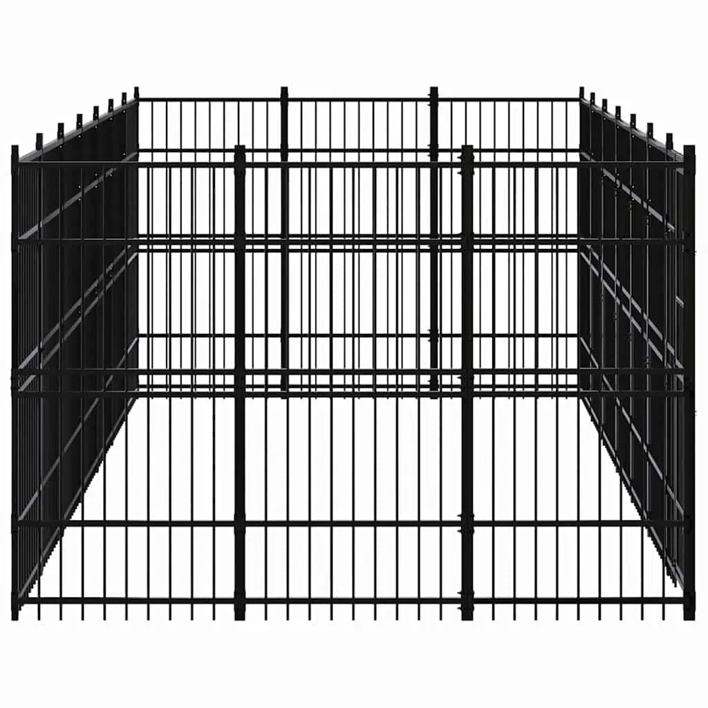 Dog Kennel Steel Outdoor Run Enclosure Exercise Pen Lockable Door Hinged Latch