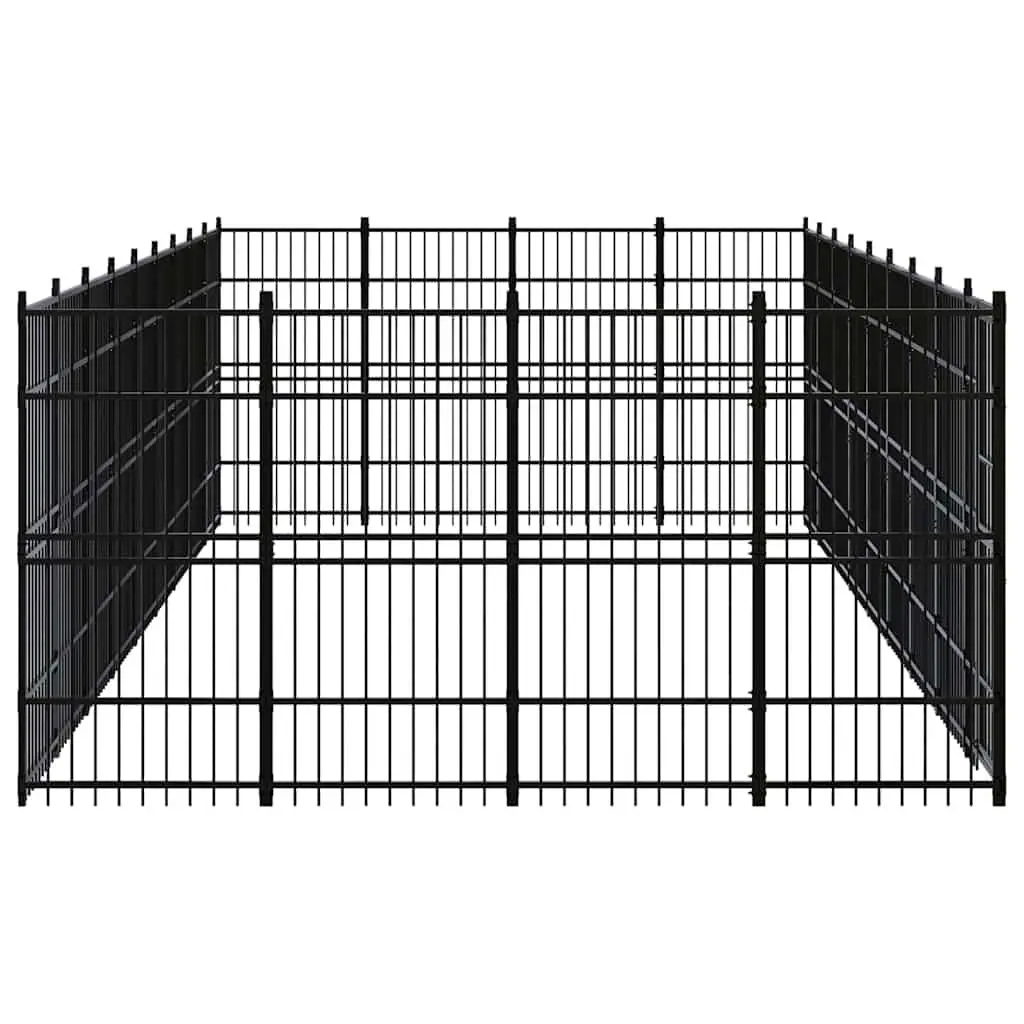 Dog Kennel Steel Outdoor Exercise Pen Run Enclosure Hinged Door Latch Lock