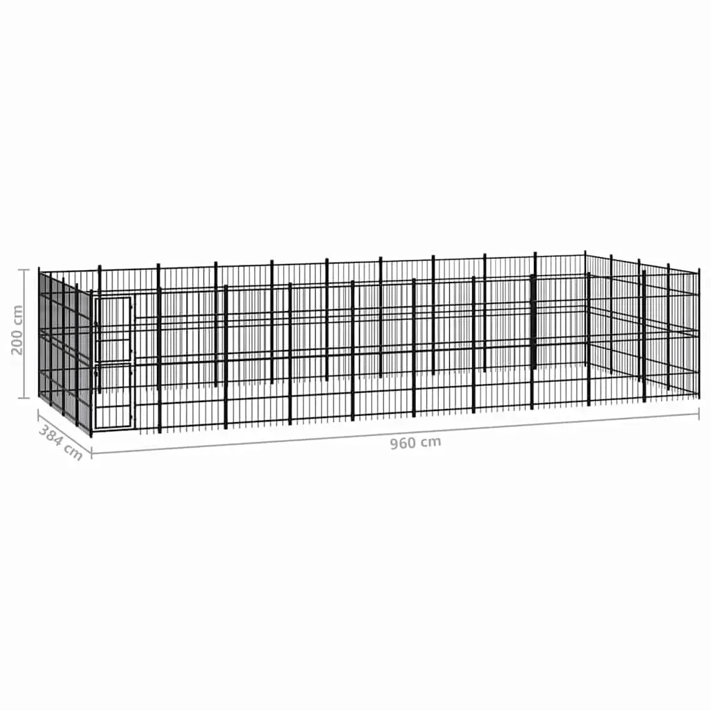 Outdoor Dog Kennel Steel Large Exercise Enclosure Ventilated