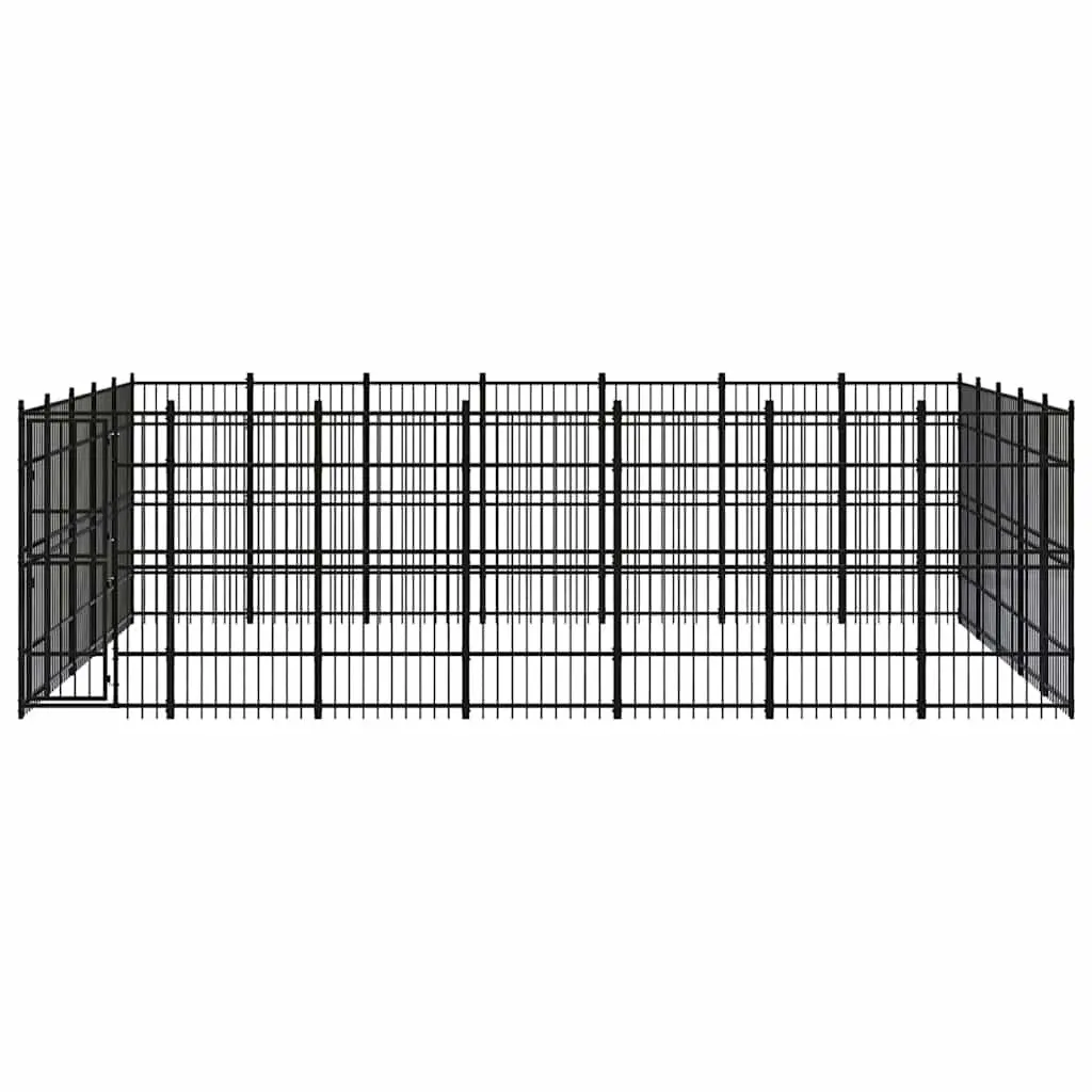Dog Kennel Steel Outdoor Exercise Run Enclosure Black Large
