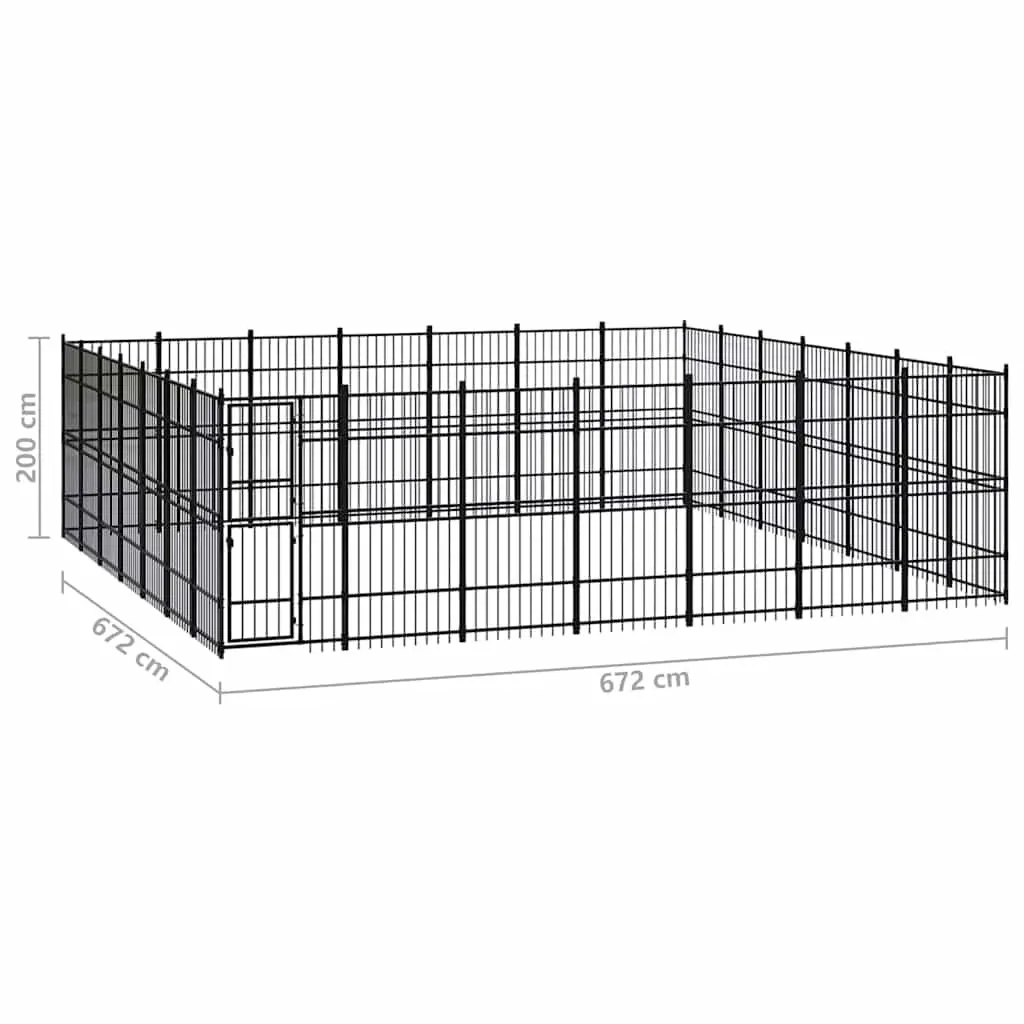 Dog Kennel Steel Outdoor Run Enclosure Large Exercise Play Area 45.16 m²