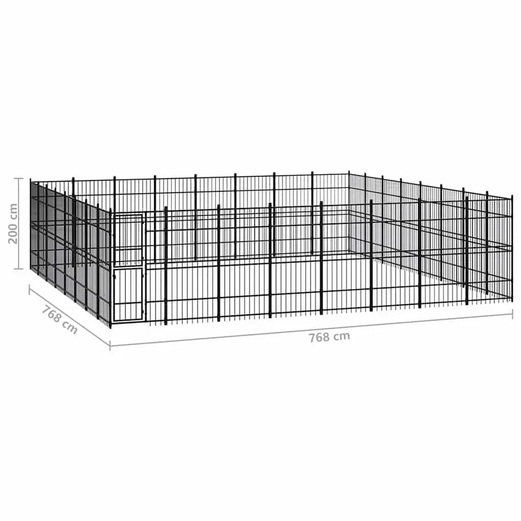 Dog Kennel Steel Large Outdoor Exercise Run Enclosure with Secure Lockable Door