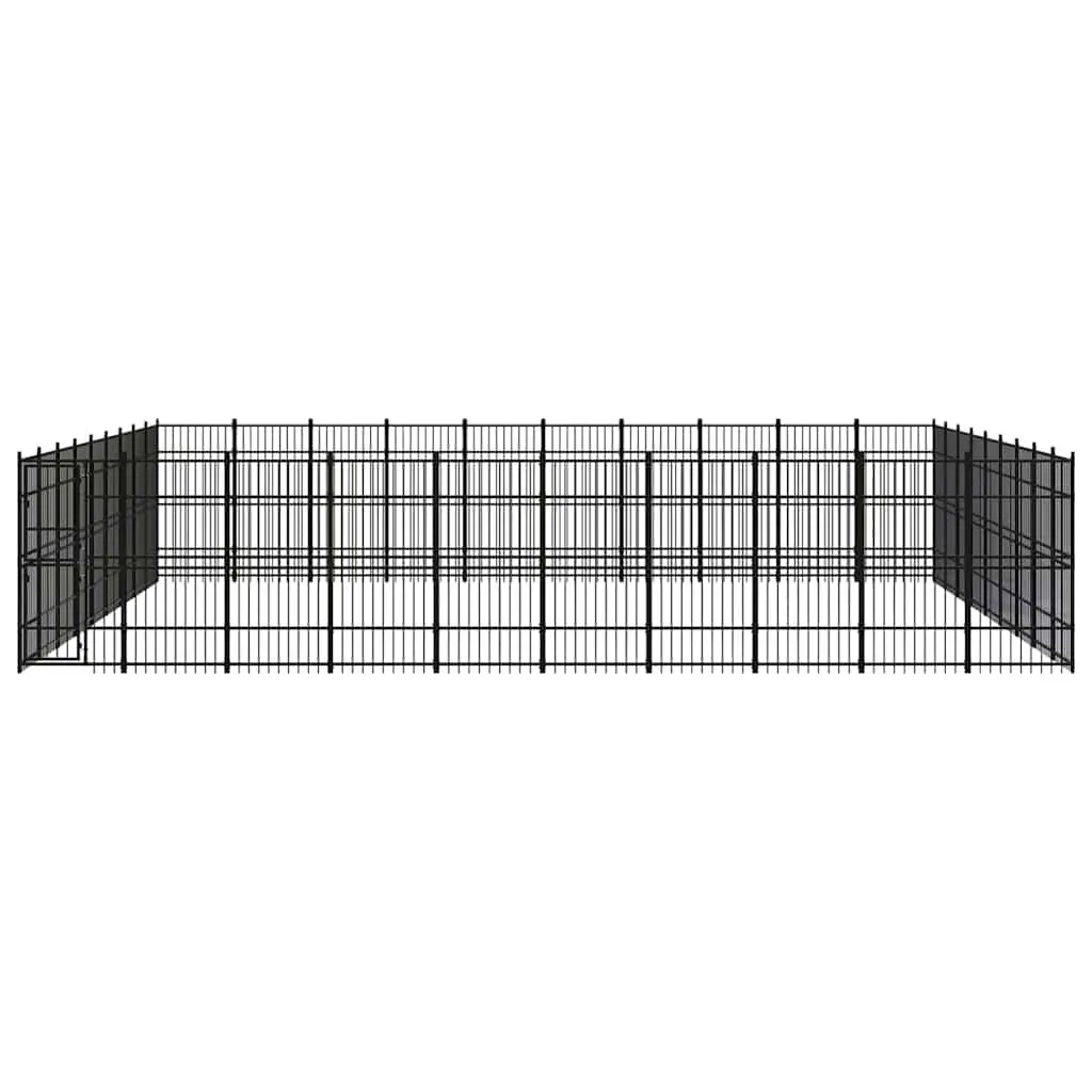 Dog Kennel Steel Exercise Run Enclosure Black Large