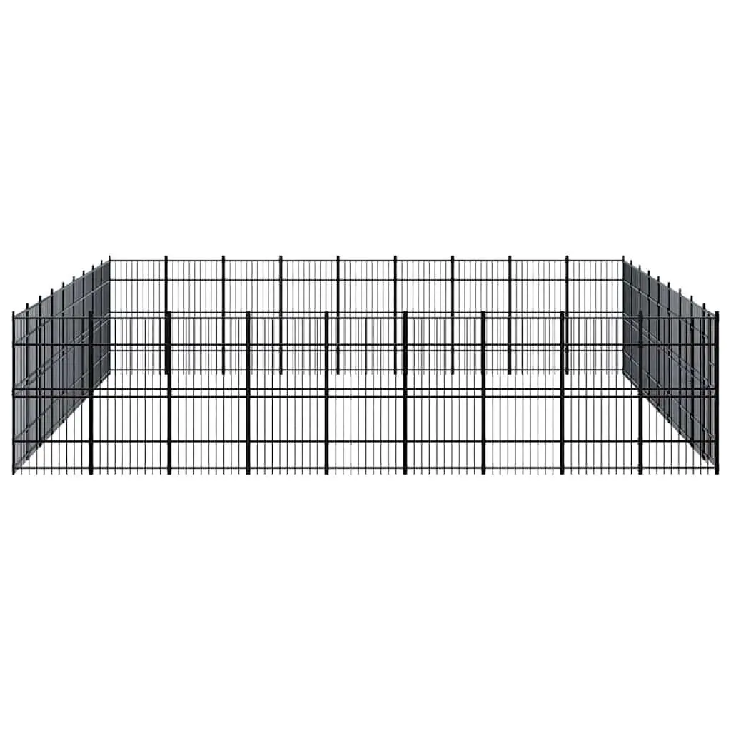 Dog Kennel Steel Exercise Run Enclosure Black Large