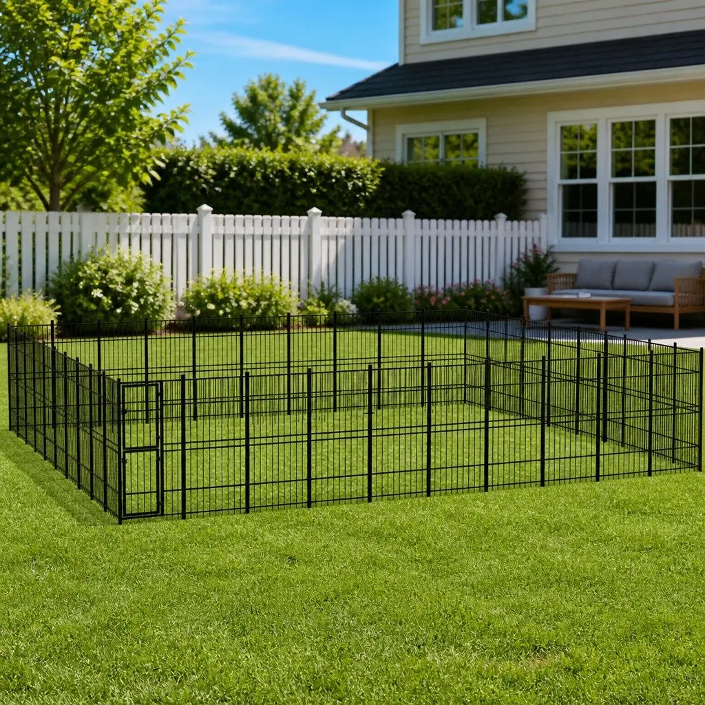 Dog Kennel Outdoor Steel Enclosure Large Play Area