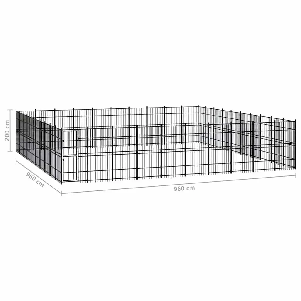 Dog Kennel Outdoor Steel Enclosure Large Play Area
