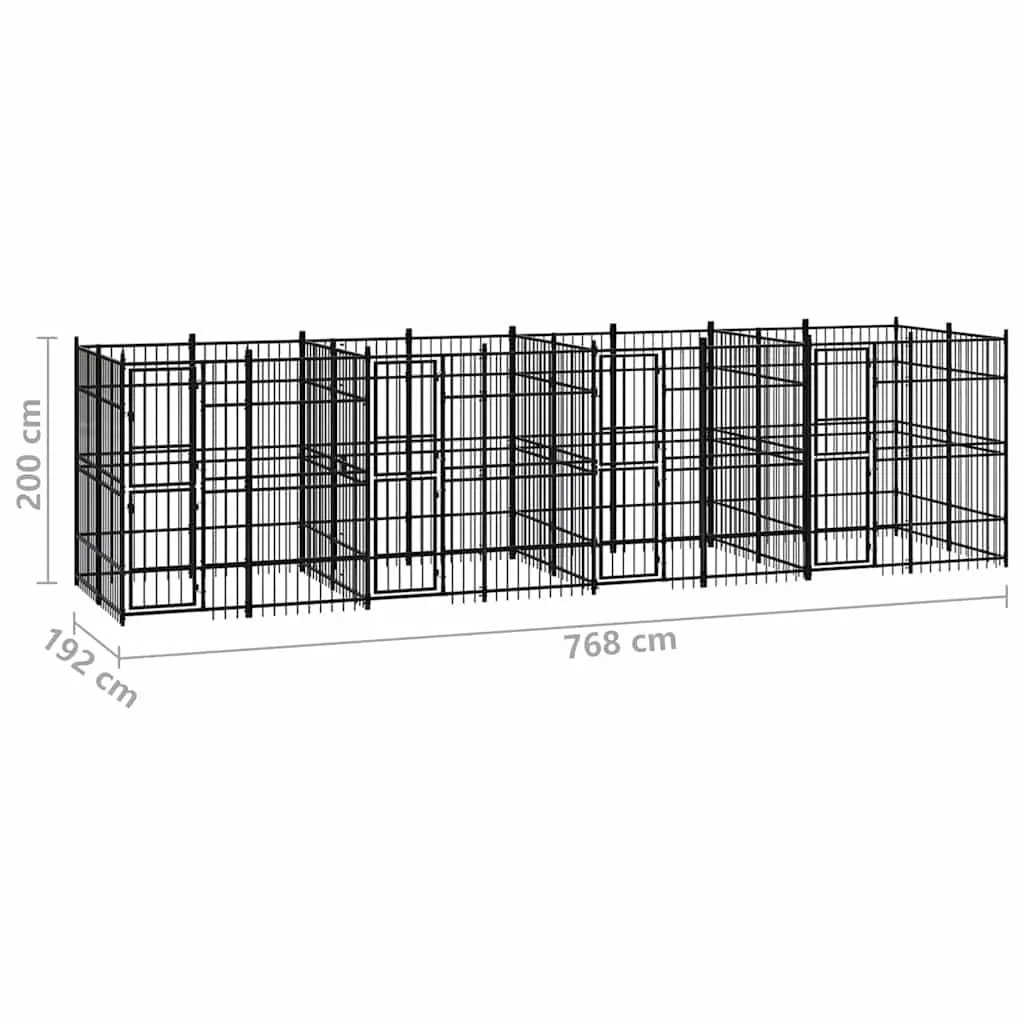 Dog Kennel Outdoor Steel Exercise Run Enclosure Play Pen Secure Lock Latch