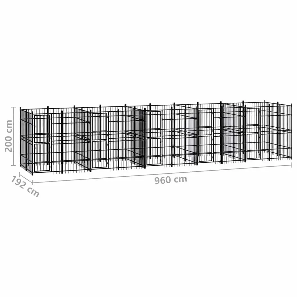 Dog Kennel Steel Outdoor Run Large Exercise Pen Enclosure Lockable Door