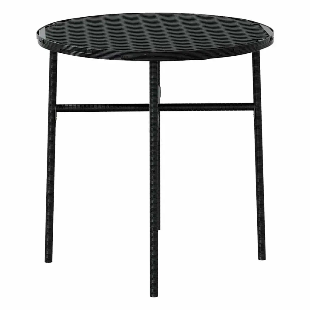 3 Piece Outdoor Dining Set Garden Patio Table Chairs Poly Rattan Black