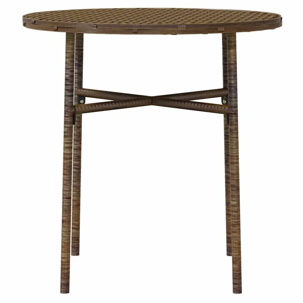 3 Piece Outdoor Dining Set Garden Patio Furniture PE Rattan Brown Table Chairs