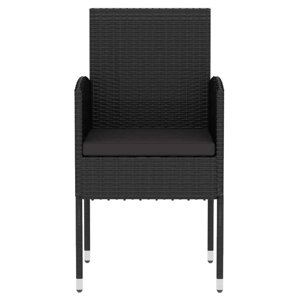 Garden Dining Set 3 Piece Outdoor Furniture Poly Rattan Black