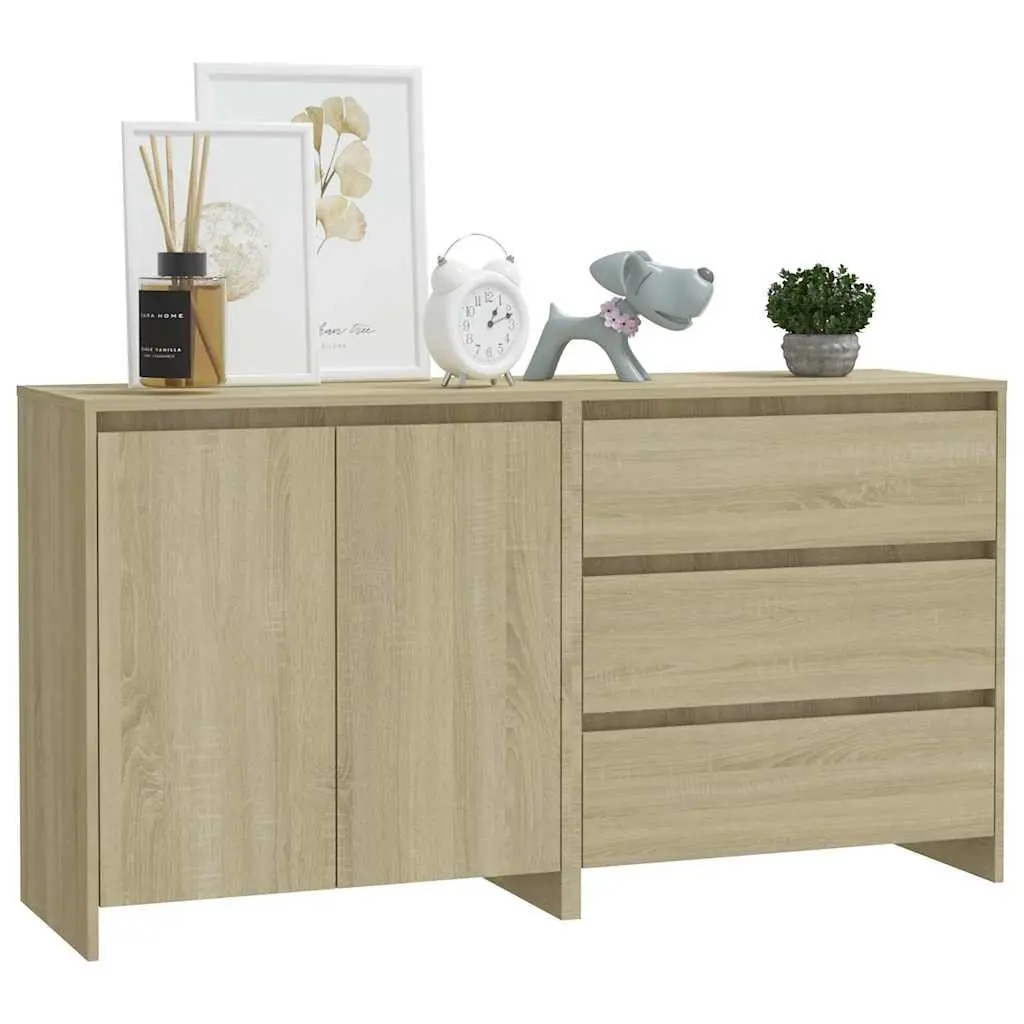 Sideboard Storage Cabinet Beige Buffet 2 Piece