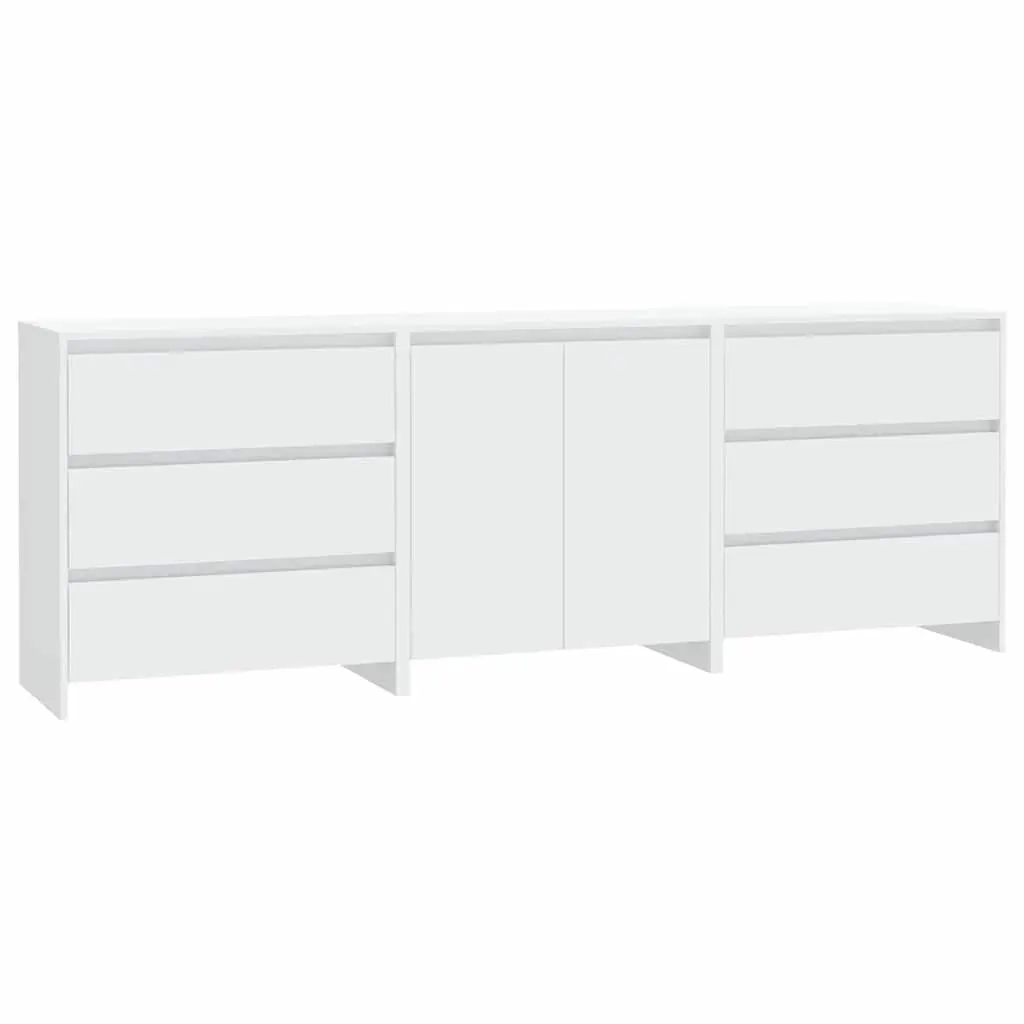 3 Piece Sideboard White Storage Cabinet Buffet Furniture Decorative Display Unit