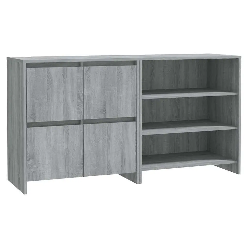 2 Piece Sideboard Grey Storage Cabinet Buffet Furniture Decor Display Unit