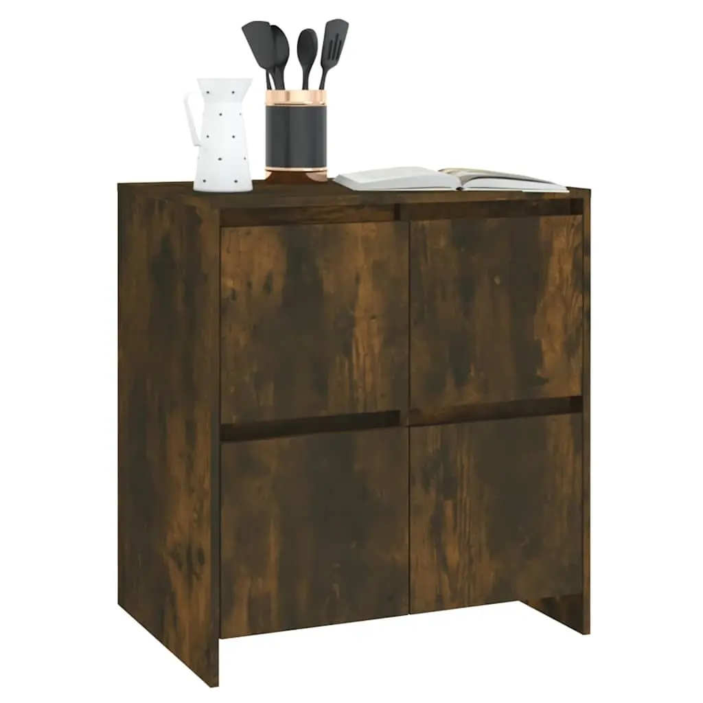 Sideboards 2 pcs Brown Storage Cabinet with Doors Engineered Wood Furniture