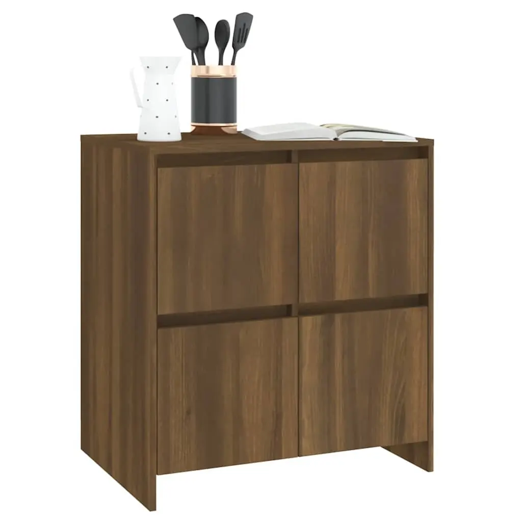 Sideboards 2 pcs Brown Oak 70x41x75 cm Storage Cabinet Doors Engineered Wood