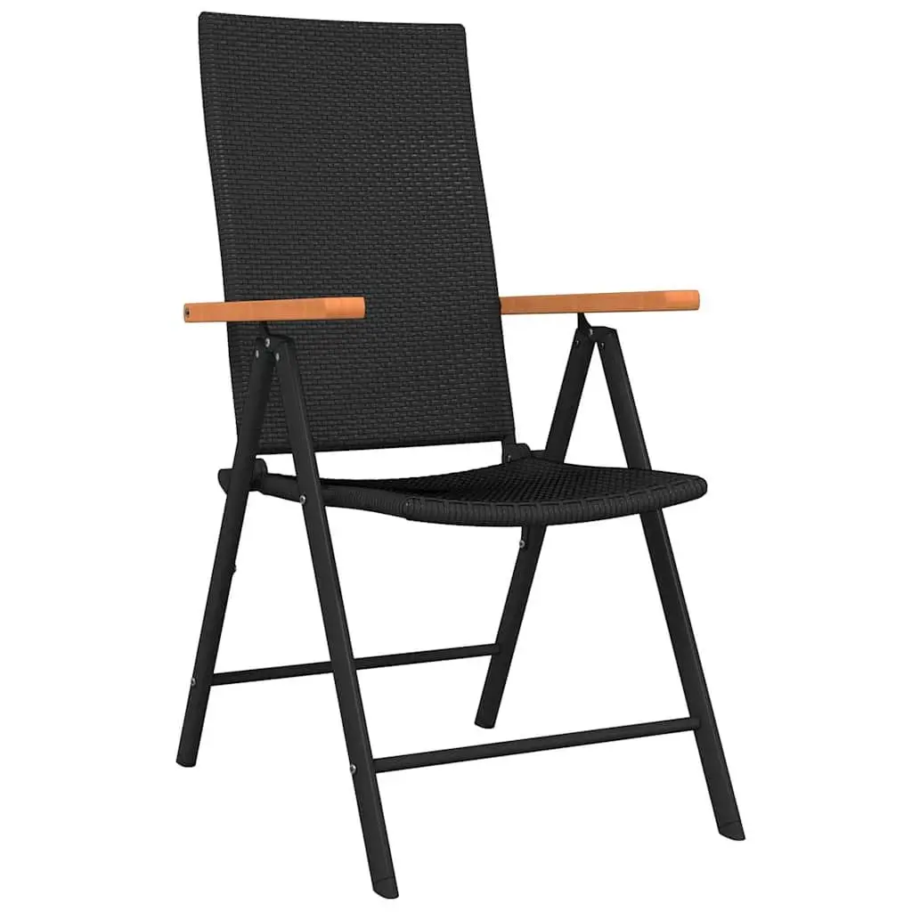 Garden Dining Set 3 Piece Black Outdoor Table Chairs Patio Furniture
