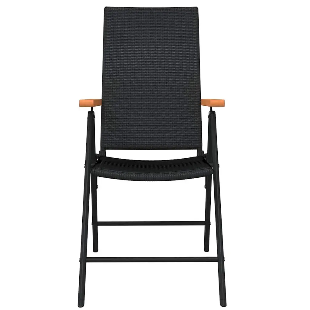 Garden Dining Set 3 Piece Black Outdoor Table Chairs Patio Furniture