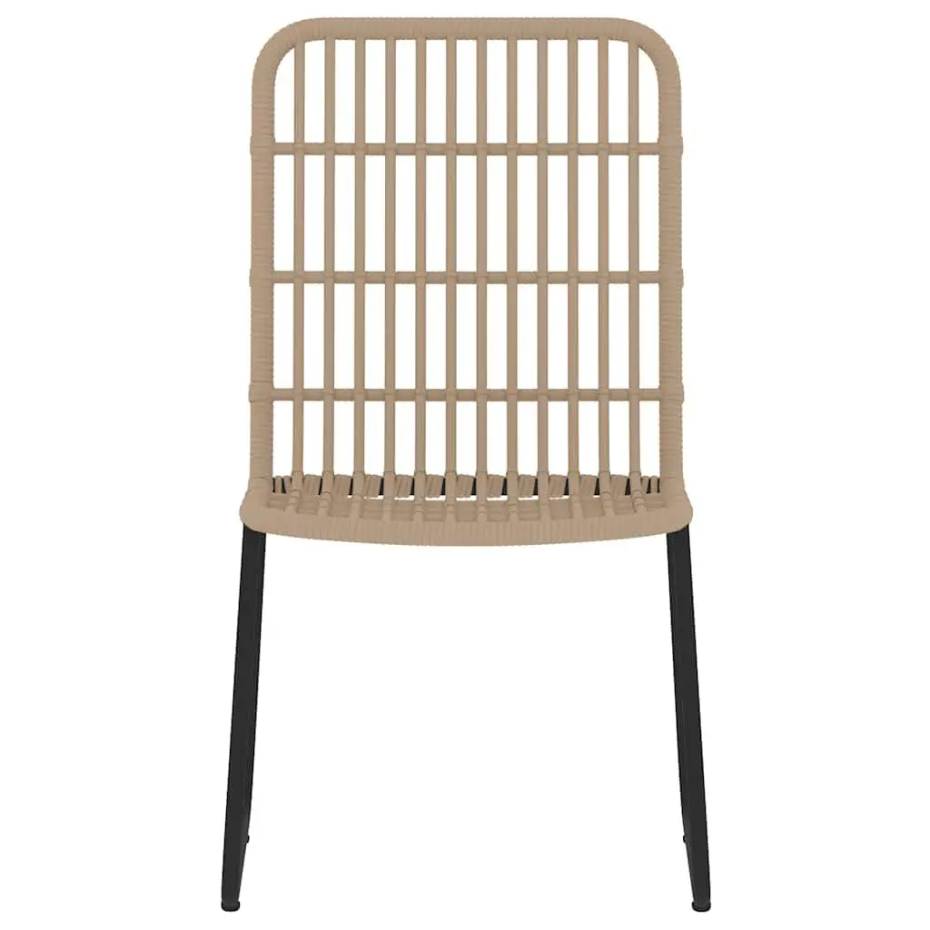 Garden Dining Set 3 Piece Steel Frame Glass Table PE Rattan Chairs